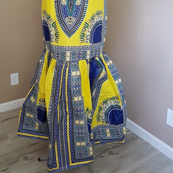 Royal Yellow Dashiki Dress - Picture 5 of 7